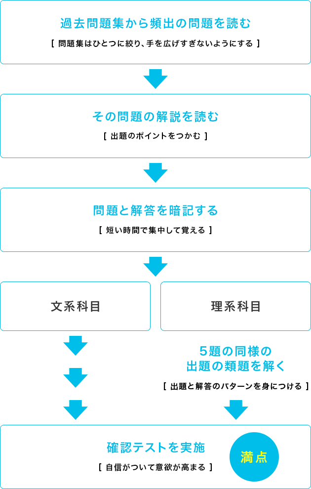 教員採用試験・国家試験・公務員試験対策の流れ